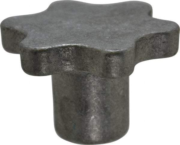 Made in USA - 3" Head Diam, 6 Point Scalloped Knob - 5/8" Hole, Aluminum - Industrial Tool & Supply