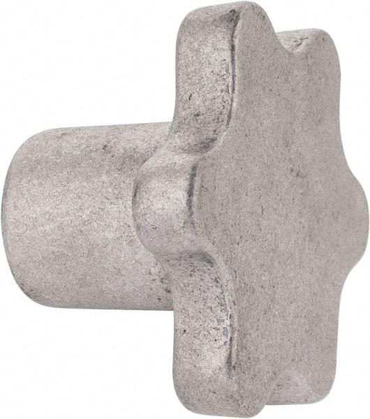 Made in USA - 3" Head Diam, 6 Point Scalloped Knob - 3/4" Hole, Aluminum - Industrial Tool & Supply