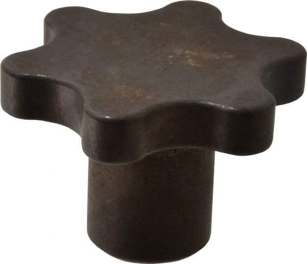 Made in USA - 3" Head Diam, 6 Point Scalloped Knob - 5/8-11 Hole, Steel - Industrial Tool & Supply