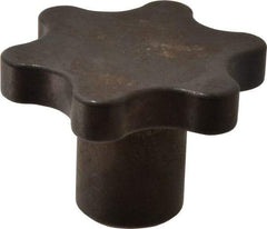 Made in USA - 3" Head Diam, 6 Point Scalloped Knob - 5/8-11 Hole, Steel - Industrial Tool & Supply
