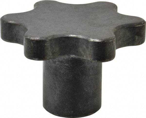 Made in USA - 3" Head Diam, 6 Point Scalloped Knob - 3/4-10 Hole, Steel - Industrial Tool & Supply
