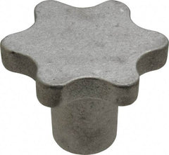 Made in USA - 2-1/2" Head Diam, 6 Point Scalloped Knob - 1/2-13 Hole, Aluminum - Industrial Tool & Supply