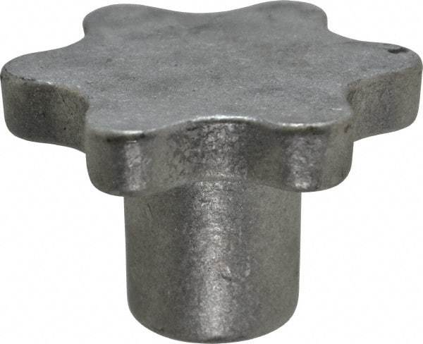 Made in USA - 3" Head Diam, 6 Point Scalloped Knob - 5/8-11 Hole, Aluminum - Industrial Tool & Supply