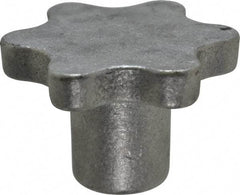 Made in USA - 3" Head Diam, 6 Point Scalloped Knob - 5/8-11 Hole, Aluminum - Industrial Tool & Supply