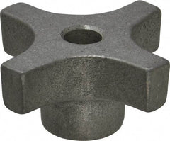 Made in USA - 2" Head Diam, 4 Point Lobed Knob - 3/8" Hole, Aluminum - Industrial Tool & Supply