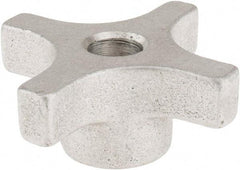 Made in USA - 3" Head Diam, 4 Point Lobed Knob - 5/8" Hole, Aluminum - Industrial Tool & Supply