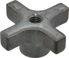 Made in USA - 2" Head Diam, 4 Point Lobed Knob - 3/8-16 Hole, Steel - Industrial Tool & Supply