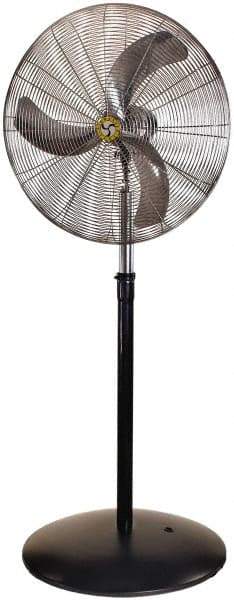 Airmaster - 30" Blade, 7,996 Max CFM, Single Phase Oscillating Pedestal Fan - 2.9 Amps, 115 Volts, 3 Speed - Industrial Tool & Supply