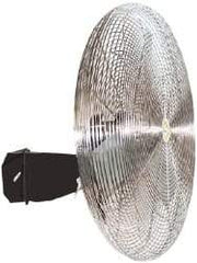 Airmaster - 24" Blade, 5,548 Max CFM, Single Phase Oscillating Wall Mounting Fan - 3.2 Amps, 115 Volts, 3 Speed - Industrial Tool & Supply