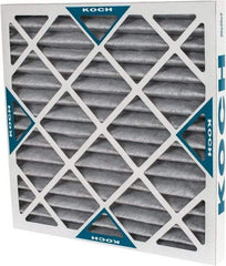 Made in USA - 20" Noml Height x 20" Noml Width x 2" Noml Depth, 70% Capture Efficiency, Wire-Backed Pleated Air Filter - MERV 8, Cotton/Polyester & Activated Carbon, Integrated Beverage Board Frame, 500 Max FPM, 1,400 CFM, For Any Unit - Industrial Tool & Supply