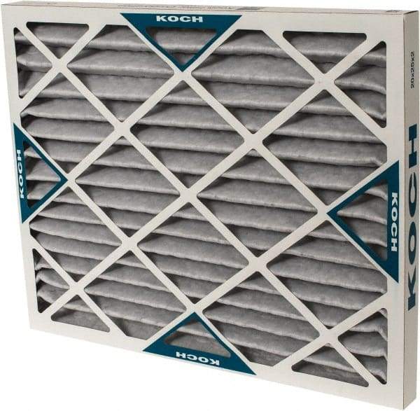 Made in USA - 20" Noml Height x 25" Noml Width x 2" Noml Depth, 70% Capture Efficiency, Wire-Backed Pleated Air Filter - MERV 8, Cotton/Polyester & Activated Carbon, Integrated Beverage Board Frame, 500 Max FPM, 1,740 CFM, For Any Unit - Industrial Tool & Supply