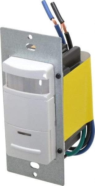 Leviton - 2,100 Square Ft. Coverage, Infrared Occupancy Sensor Wall Switch - 800 at 120 V Incandescent, 1,200 at 120 V and 2,700 at 277 V Fluorescent, 120 to 277 VAC, White - Industrial Tool & Supply