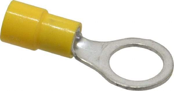 Made in USA - 12-10 AWG Fully Insulated Crimp Connection Circular Ring Terminal - 3/8" Stud, Copper Contact - Industrial Tool & Supply