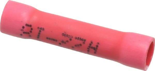 Made in USA - 22 to 18 AWG Compatible, Butt Splice Terminal - Red - Industrial Tool & Supply