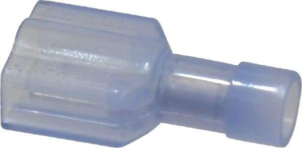 Made in USA - 16 to 14 AWG, Nylon, Fully Insulated, Male Wire Disconnect - 1/4 Inch Wide Tab, Clear - Industrial Tool & Supply