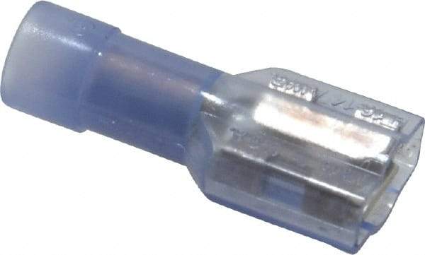 Made in USA - 16 to 14 AWG, Nylon, Fully Insulated, Female Wire Disconnect - 1/4 Inch Wide Tab, Clear - Industrial Tool & Supply
