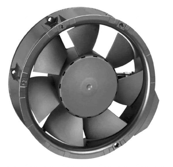 EBM Papst - 48 Volts, DC, 241 CFM, Round Tube Axial Fan - 0.35 Amp Rating, 6.77" High x 6.77" Wide x 2.01" Deep - Industrial Tool & Supply