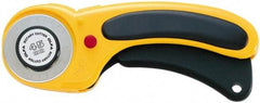 Olfa - Fixed Safety Cutter - 1.77" Tungsten Tool Steel Blade, Yellow & Black ABS Plastic with Elastomer Inset Handle, 1 Blade Included - Industrial Tool & Supply