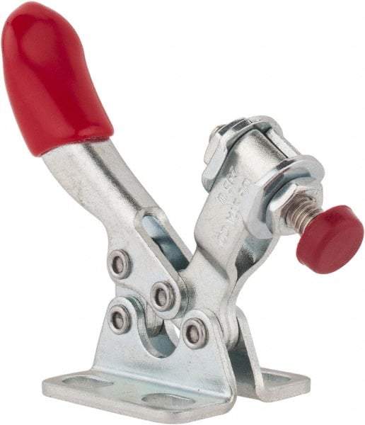 De-Sta-Co - 60 Lb Holding Capacity, Horizontal Handle, Manual Hold Down Toggle Clamp - 80° Handle Movement, 90° Bar Opening, U-Bar, Flanged Base, Electro-Plated Zinc, Carbon Steel - Industrial Tool & Supply