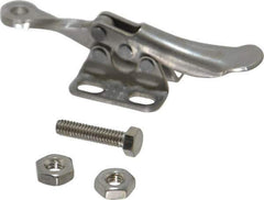 De-Sta-Co - 75 Lb Holding Capacity, Horizontal Handle, Manual Hold Down Toggle Clamp - 82° Handle Movement, 94° Bar Opening, Solid Bar, Flanged Base, Stainless Steel - Industrial Tool & Supply