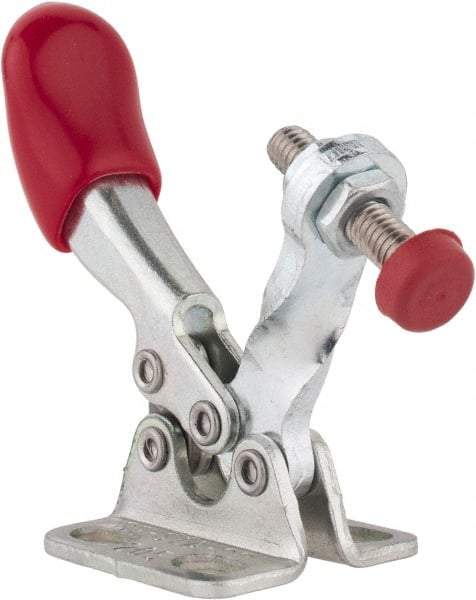 De-Sta-Co - 60 Lb Holding Capacity, Horizontal Handle, Manual Hold Down Toggle Clamp - 82° Handle Movement, 94° Bar Opening, Solid Bar, Flanged Base, Electro-Plated Zinc, Carbon Steel - Industrial Tool & Supply