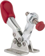 De-Sta-Co - 60 Lb Holding Capacity, Horizontal Handle, Manual Hold Down Toggle Clamp - 82° Handle Movement, 94° Bar Opening, Solid Bar, Flanged Base, Electro-Plated Zinc, Carbon Steel - Industrial Tool & Supply
