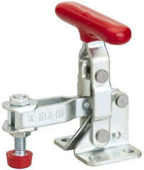 De-Sta-Co - 100 Lb Holding Capacity, Vertical Handle, Manual Hold Down Toggle Clamp - 55° Handle Movement, 100° Bar Opening, U-Bar, Flanged Base, Electro-Plated Zinc, Carbon Steel - Industrial Tool & Supply