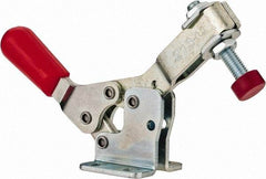 De-Sta-Co - 150 Lb Holding Capacity, Horizontal Handle, Manual Hold Down Toggle Clamp - 60° Handle Movement, 90° Bar Opening, U-Bar, Flanged Base, Electro-Plated Zinc, Carbon Steel - Industrial Tool & Supply
