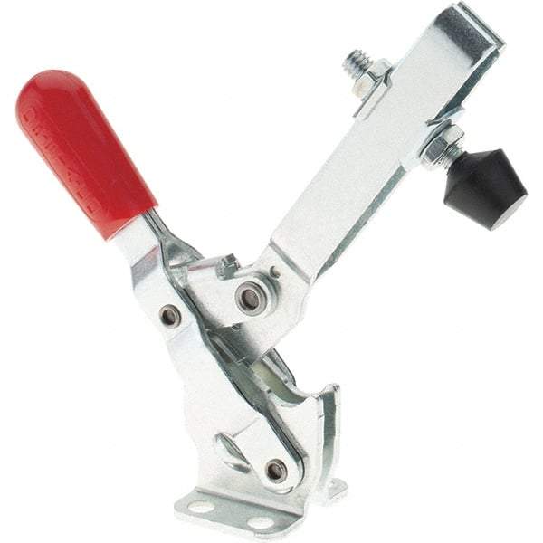 De-Sta-Co - 375 Lb Holding Capacity, Vertical Handle, Manual Hold Down Toggle Clamp - 57° Handle Movement, 99° Bar Opening, U-Bar, Flanged Base, Electro-Plated Zinc, Carbon Steel - Industrial Tool & Supply