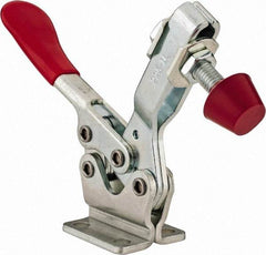 De-Sta-Co - 500 Lb Holding Capacity, Horizontal Handle, Manual Hold Down Toggle Clamp - 70° Handle Movement, 92° Bar Opening, U-Bar, Flanged Base, Electro-Plated Zinc, Carbon Steel - Industrial Tool & Supply
