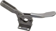 De-Sta-Co - 600 Lb Holding Capacity, Horizontal Handle, Manual Hold Down Toggle Clamp - 70° Handle Movement, 92° Bar Opening, U-Bar, Flanged Base, Electro-Plated Zinc, Stainless Steel - Industrial Tool & Supply