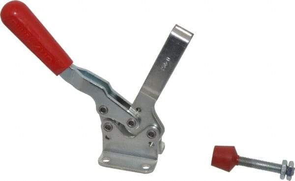 De-Sta-Co - 750 Lb Holding Capacity, Horizontal Handle, Manual Hold Down Toggle Clamp - 70° Handle Movement, 92° Bar Opening, U-Bar, Flanged Base, Electro-Plated Zinc, Carbon Steel - Industrial Tool & Supply