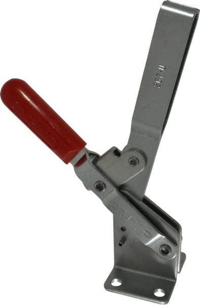 De-Sta-Co - 1,200 Lb Holding Capacity, Vertical Handle, Manual Hold Down Toggle Clamp - 72° Handle Movement, 140° Bar Opening, U-Bar, Flanged Base, Carbon Steel - Industrial Tool & Supply
