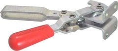 De-Sta-Co - 1,000 Lb Holding Capacity, Vertical Handle, Manual Hold Down Toggle Clamp - 67° Handle Movement, 120° Bar Opening, U-Bar, Flanged Base, Electro-Plated Zinc, Carbon Steel - Industrial Tool & Supply