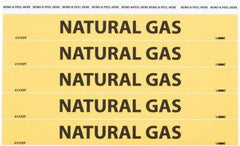 NMC - Pipe Marker with Natural Gas Legend and No Graphic - 3/4 to 1-1/4" Pipe Outside Diam, Black on Yellow - Industrial Tool & Supply