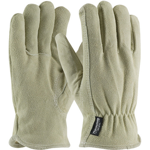 ‎77-289TL/XXL Insulated Drivers - Split Cowhide Drivers - Premium - Thinsulate Lining - Beige - Key Thumb - Exact Industrial Supply