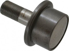 Osborn International - 1-1/4" Roller Diam x 27/32" Width, 1/2" Stud Diam x 1-1/4" Length, Flanged Concentric Stud Load Runner - Steel, 5/8" Thread Length, 1/2-20 Thread, 2-3/32" OAL, 600 Lb Dynamic Cap - Industrial Tool & Supply