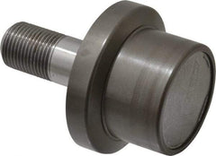 Osborn International - 2" Roller Diam x 1-11/16" Width, 7/8" Stud Diam x 2" Length, Flanged Concentric Stud Load Runner - Steel, 1-1/8" Thread Length, 7/8-14 Thread, 3-11/16" OAL, 1,620 Lb Dynamic Cap - Industrial Tool & Supply