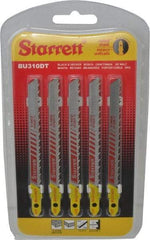 Starrett - 4" Long, 10 Teeth per Inch, Bi-Metal Jig Saw Blade - Toothed Edge, 5/16" Wide x 0.05" Thick, U-Shank, Ground Taper Tooth Set - Industrial Tool & Supply