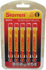 Starrett - 3" Long, 14 Teeth per Inch, Bi-Metal Jig Saw Blade - Toothed Edge, 5/16" Wide x 0.04" Thick, U-Shank, Wavy Tooth Set - Industrial Tool & Supply