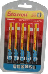 Starrett - 3" Long, 24 Teeth per Inch, Bi-Metal Jig Saw Blade - Toothed Edge, 3/16" Wide x 0.04" Thick, U-Shank, Wavy Tooth Set - Industrial Tool & Supply