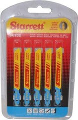 Starrett - 3" Long, 32 Teeth per Inch, Bi-Metal Jig Saw Blade - Toothed Edge, 5/16" Wide x 0.04" Thick, U-Shank, Wavy Tooth Set - Industrial Tool & Supply