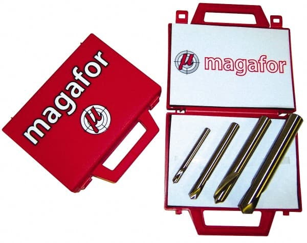 Magafor - 4 Piece 120° 1/4 to 5/8" Spotting Drill Set - Industrial Tool & Supply