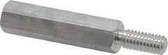 Electro Hardware - M4x0.70, 33.53mm OAL, 6mm Across Flats, Aluminum Hex Male/Female Circuit Board Standoffs - 11.1mm Thread Depth, 24mm Body Length, Uncoated - Industrial Tool & Supply