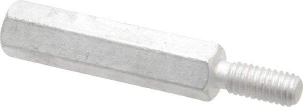 Electro Hardware - M4x0.70, 34.53mm OAL, 6mm Across Flats, Aluminum Hex Male/Female Circuit Board Standoffs - 11.1mm Thread Depth, 25mm Body Length, Uncoated - Industrial Tool & Supply