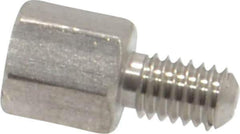 Electro Hardware - M3x0.50, 9.76mm OAL, 4.5mm Across Flats, Stainless Steel Hex Male/Female Circuit Board Standoffs - 6.4mm Thread Depth, 5mm Body Length, Uncoated - Industrial Tool & Supply