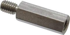 Electro Hardware - M3x0.50, 16.76mm OAL, 4.5mm Across Flats, Stainless Steel Hex Male/Female Circuit Board Standoffs - 6.4mm Thread Depth, 12mm Body Length, Uncoated - Industrial Tool & Supply