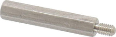 Electro Hardware - M3x0.50, 28.76mm OAL, 4.5mm Across Flats, Stainless Steel Hex Male/Female Circuit Board Standoffs - 6.4mm Thread Depth, 24mm Body Length, Uncoated - Industrial Tool & Supply