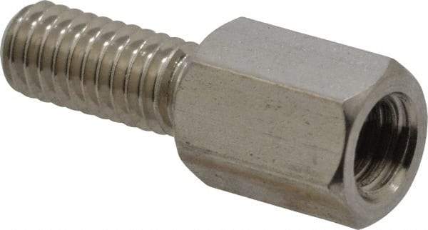 Electro Hardware - M4x0.70, 17.53mm OAL, 6mm Across Flats, Stainless Steel Hex Male/Female Circuit Board Standoffs - 11.1mm Thread Depth, 8mm Body Length, Uncoated - Industrial Tool & Supply