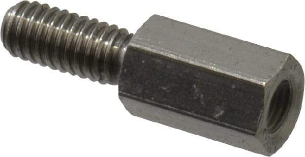 Electro Hardware - M4x0.70, 19.53mm OAL, 6mm Across Flats, Stainless Steel Hex Male/Female Circuit Board Standoffs - 11.1mm Thread Depth, 10mm Body Length, Uncoated - Industrial Tool & Supply